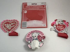 Vtg 1990s Honeycomb Valentine's Day Centerpieces Decor Lot of 4 Love Hearts Red