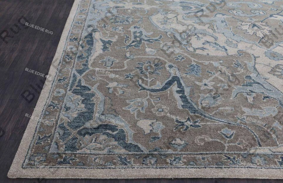 William Morris Nolan Wool Area Rugs Medallion Bohemian Carpet Hand Tufted. - Image 3 of 4