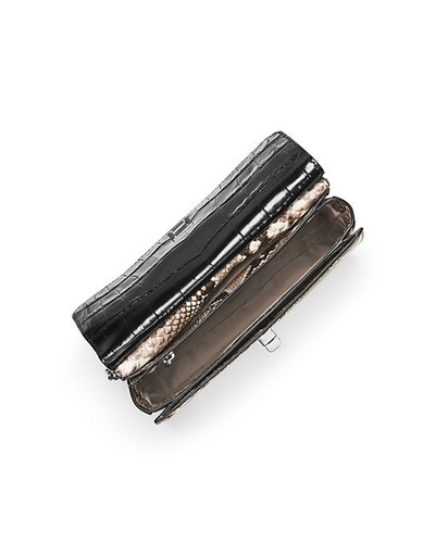 Michael Kors Medium Natalie Python-Embossed Chain Messenger - Picture 3 of 3