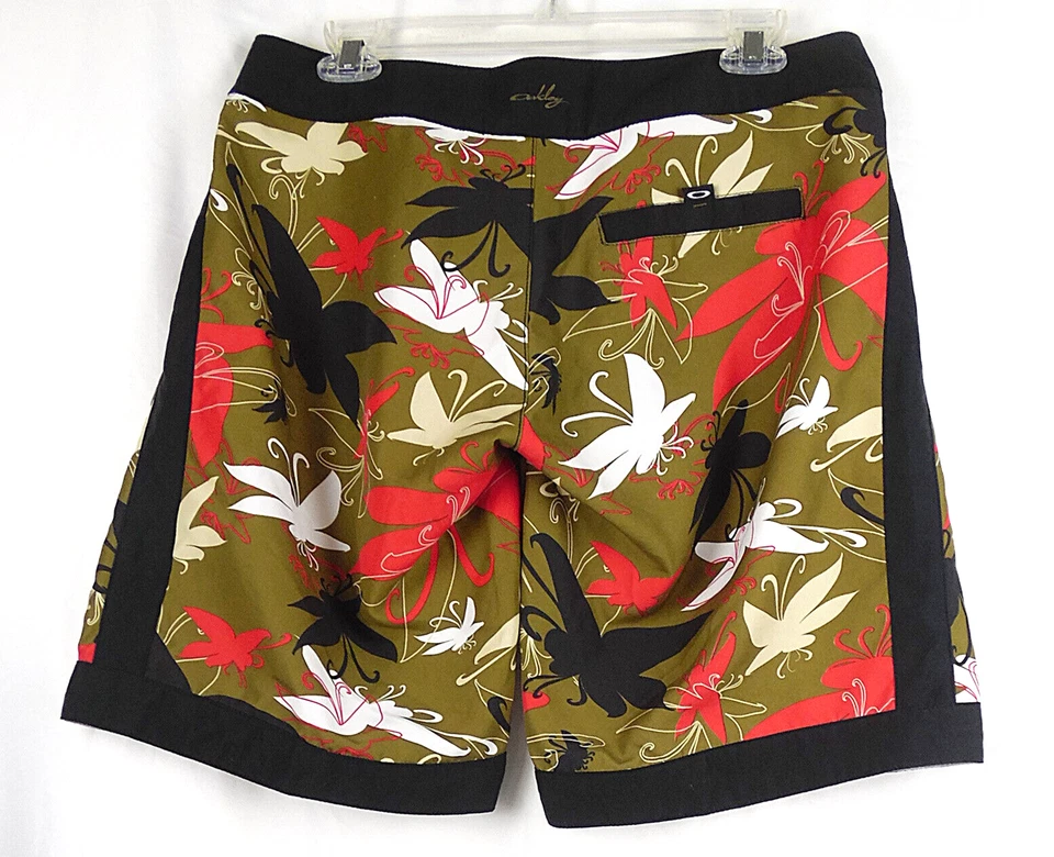 Pantalones Cortos Oakley Marrón Tropical Floral Poliéster Para Mujer 8 Foto 2 de 2