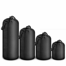 1/4PCS Neoprene Waterproof Soft Camera Lens Pouch Storage Bag Case 4 Size Black