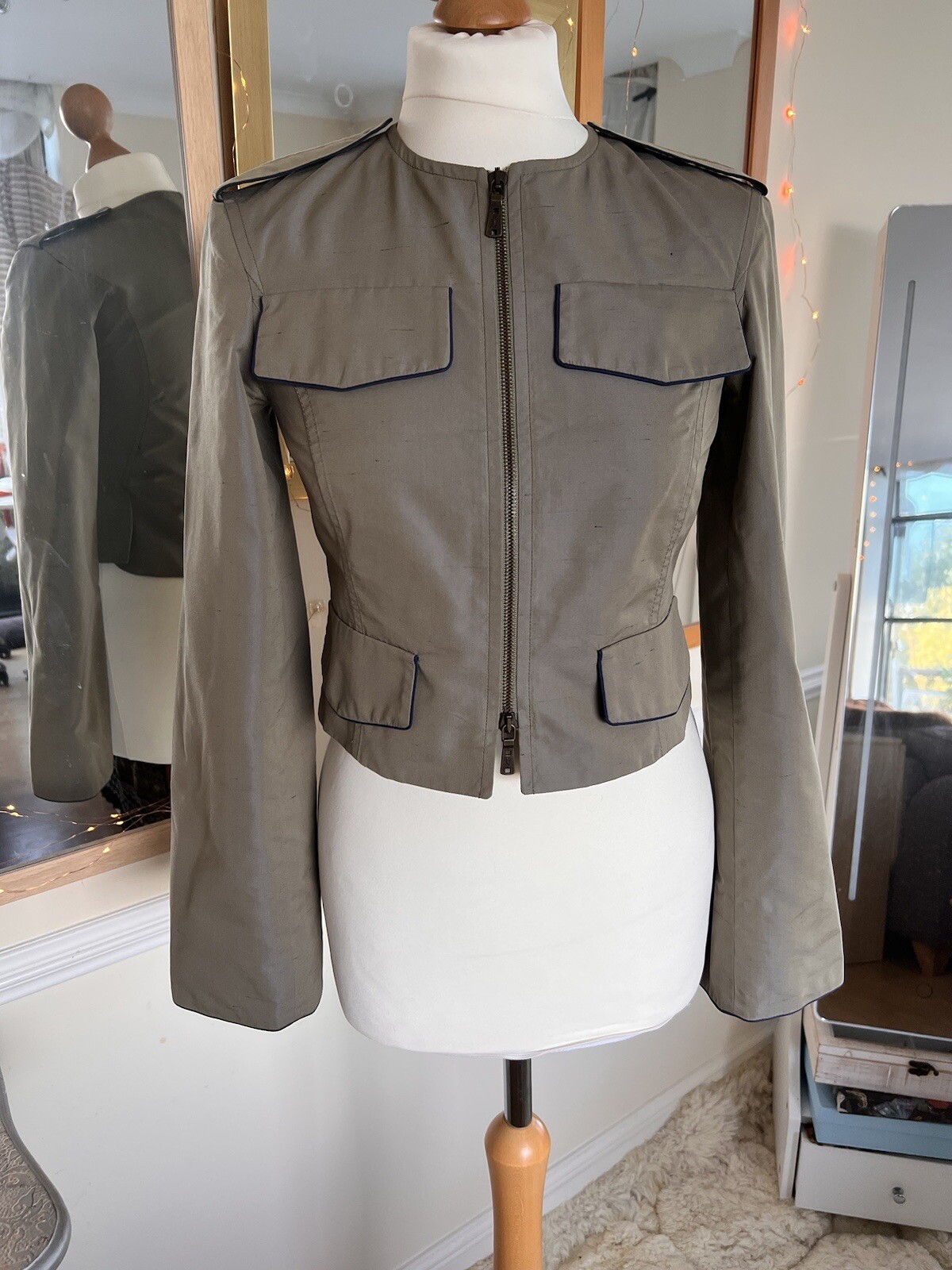 giacca blazer yves saint laurent UK10 cotone e seta indossata pochissimo senza difetti