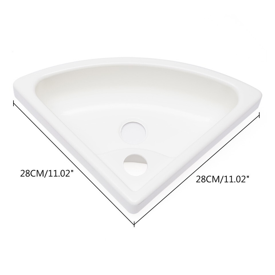 Triangular Acrylic Corner Wash Basin WC Bathroom Counter Top Wall