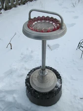 Vintage Metal Ashtray Floor Smo-king 27" tall Stand USED  FOR PARTS AS IS