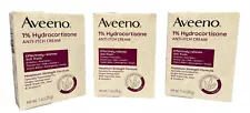 Lot of 3 x Aveeno Maximum Strength 1% Hydrocortisone Anti-Itch Cream Oat Essence