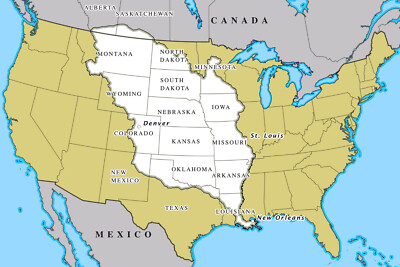Poster, Many Sizes; Map of 1803 Louisiana Purchase