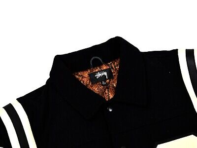 Stussy 80 Wool Varsity Jacket - Size XLarge - Black - Brand Stussy 80 Wool Varsity Jacket - Size XLarge - Black - Brand