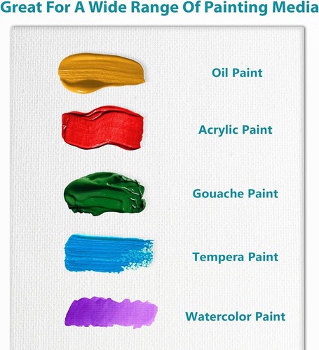 Canvases for Painting - 9x12 12 Pack Art Paint Canvas Panels Set Boards - Picture 5 of 8