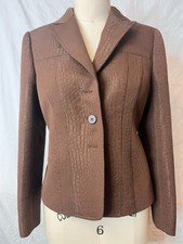 Philosopy By Republic Womens Animal  Print Single Breasted 3 Btn Lined Size 6 P