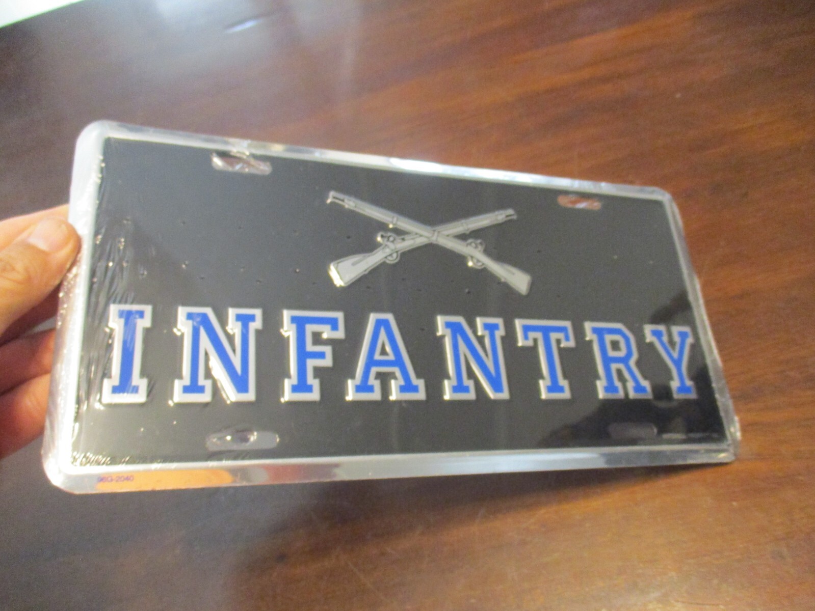 US ARMY INFANTRY FRONT BOOSTER  MITCHELL PROFFITT  LICENSE PLATE 11.75 x 6'