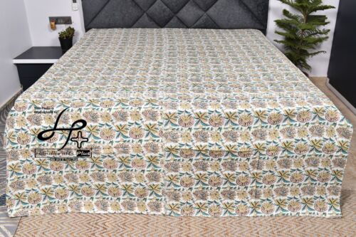 Bedcover Boho Blanket Ethnic King Size Traditional Gudari White Bedsheet Hippie - Picture 2 of 6