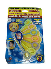 NOS WUBBLES BUBBLES Wand Just Dip In Water  Blow Set Of 7 Wands Vintage No Mess