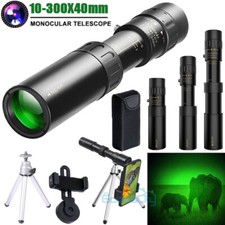 Day/Night Military 10-300X40mm Zoom HD Monocular Phone Telescope w/Tripod  Clip