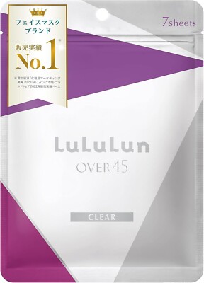LuLuLun OVER45 Iris Blue Clear 7 sheets unscented Face Mask From Japan