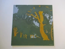 HOLT ORIGINAL VINTAGE PAINTING 1970'S LANSCAPE MODERNISM EXPRESSIONISM ACRYLIC