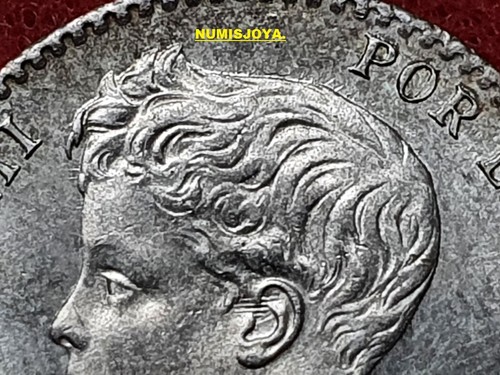 Alfonso XIII 50 Céntimos 1896 OREJA RAYADA SIN CIRCULAR BRILLO ORIGINAL ASÍ RARA - Foto 4 di 4