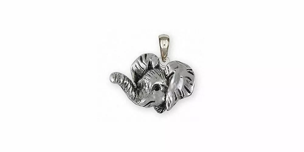 Elephant Jewelry Sterling Silver Elephant Pendant Handmade