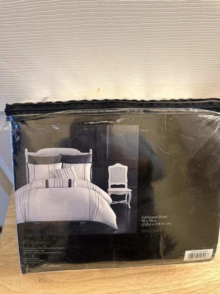 Nueva funda nórdica completa/queen plisada Croscill Home Westport solamente Foto 3 de 4