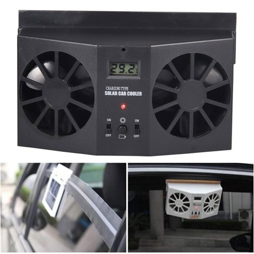 2/3Pin Solar Powered Car Cooling Fan Cooler Auto Window Air Vent Exhaust - Picture 8 of 18