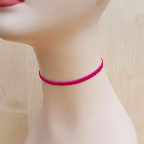 Classic Velvet Choker Band 6mm 35 Colours Stainless Steel Findings Handmade - Picture 31 of 36