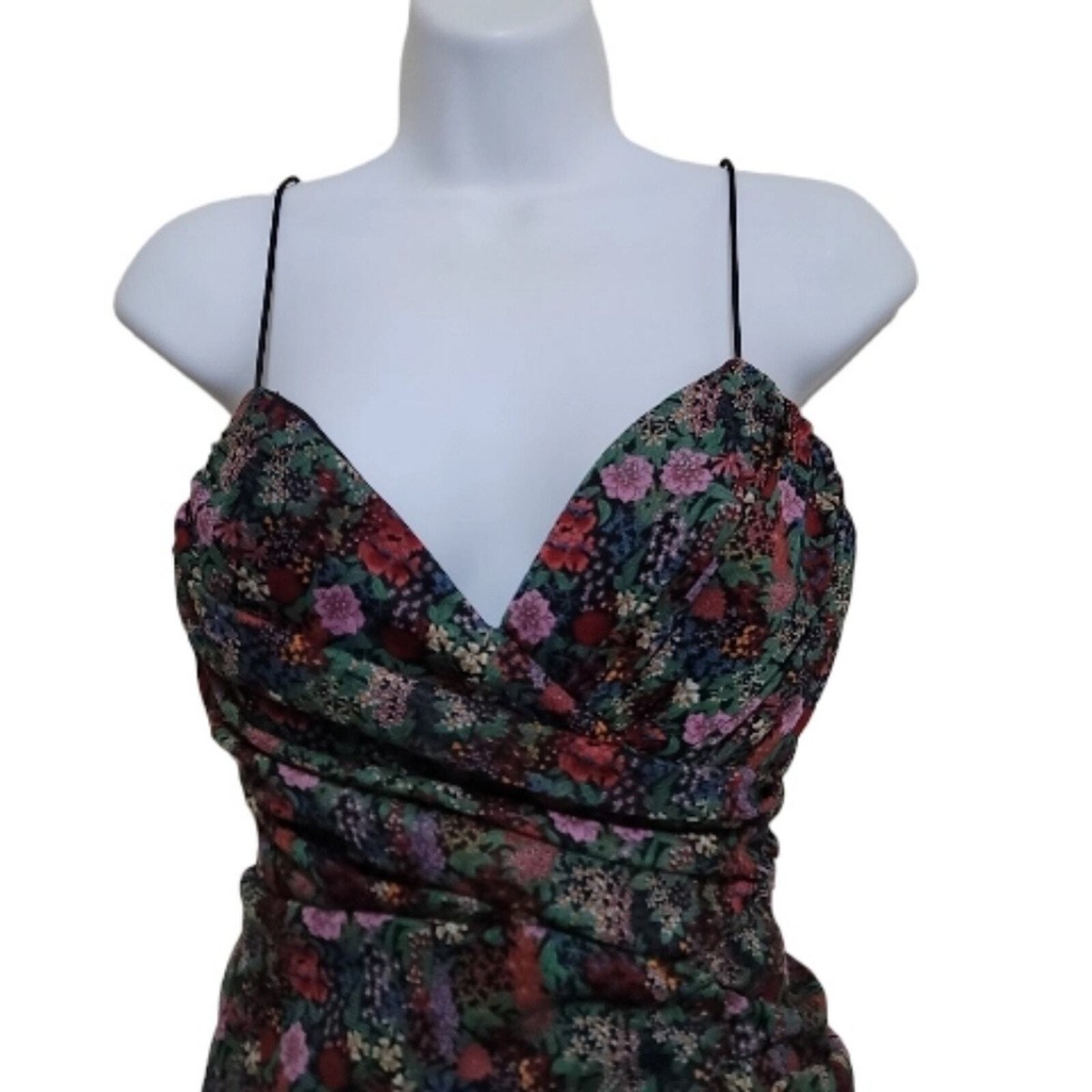 Dress Forum Women's Floral Print Midi Spaghetti Strap Midi Dress Size Small  | eBay