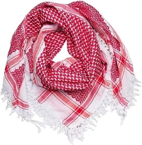 Scarf arab Keffiyeh Shemagh white & colour Made In Palestine Kufiya Arafat - Picture 3 of 4