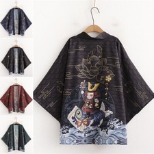 Giacca Cardigan Hanfu Donna Maniche 3/4 Stampata Larga Casual