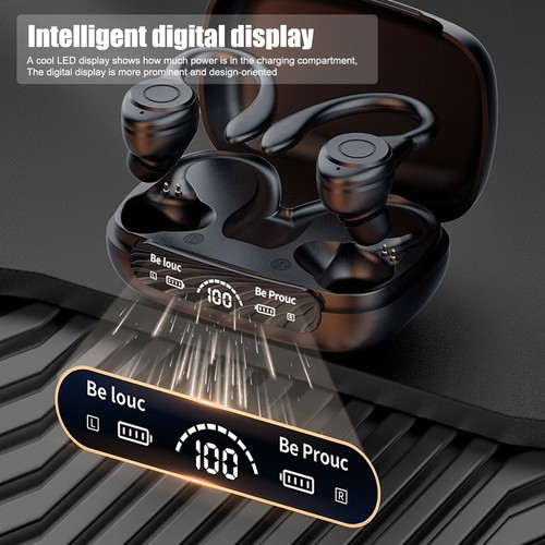 NEW Waterproof Bluetooth Earbuds Stereo Wireless Headphones Sport Headset - Photo 6 sur 14