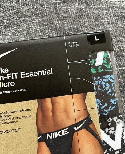 Nike Everyday Jock Jockstrap Intimo Large Verde Blu Bianco Interesse 3 paia - Foto 15 di 15