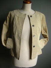 Next Leather Jacket 12  Cream Suede Coat Box Scoop Neck Crop Real Soft Elegant