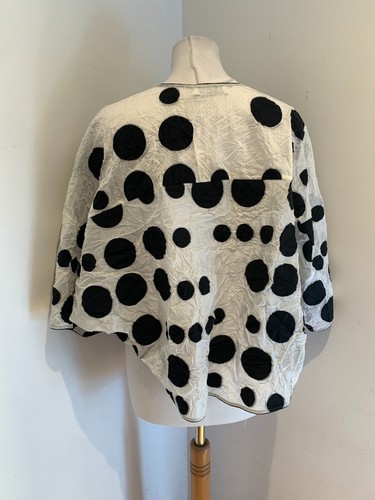 Colour 5 Power open front jacket cardigan M NEW arty lagenlook dotty pattern - Picture 5 of 8
