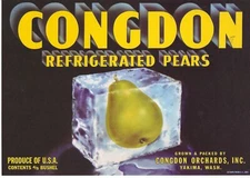 Congdon Pear Crate Label - Yakima Washington