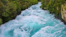 Landscape nature river new zealand cyan Custom Gaming Mat Desk