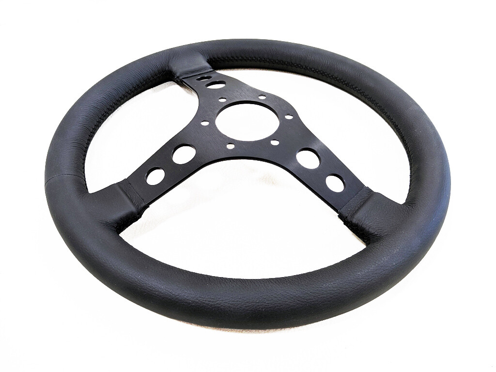 Ferrari Maserati Lamborghini Racing Steering Wheel Black Leather 350mm