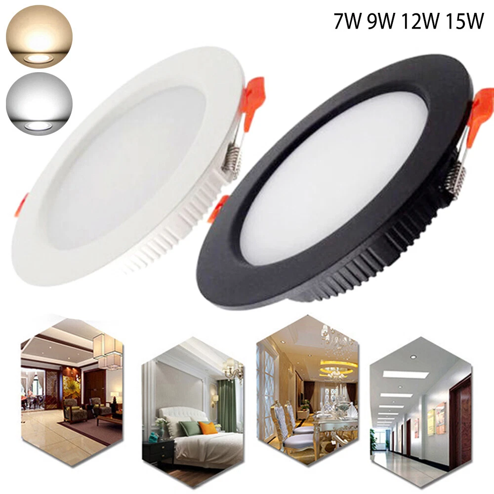 LED Recessed Bathroom Ceiling Lights Ultra Slim Flat Panel Spotlights Downlights