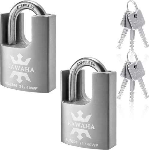 High Security Anti-Corrosion Padlock Set - Keyed Alike Stainless Steel Locks - Picture 3 of 8