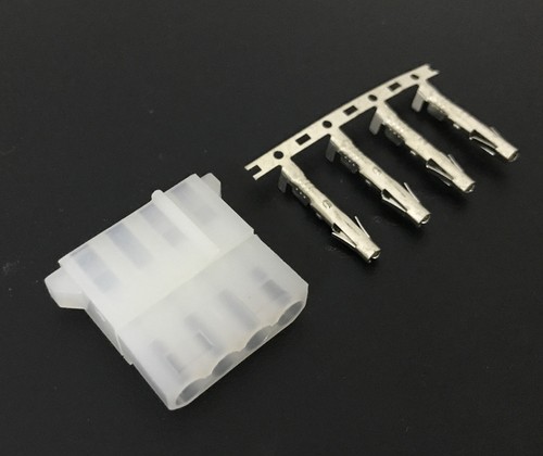 Pin 4 Mod 5 sets DIY PC Power Connector 4P 4 Pin White Female Molex Mod Crimp ...