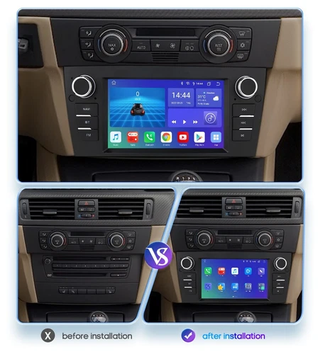 适用于宝马 E90 E91 E92 E93 328i 330i Android 12 CarPlay 汽车立体声收音机 GPS 播放器 - 第 4 张/共 16 张
