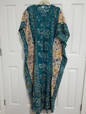 Kaftan Dress Gypsie-blue Beach Hippie Gown Women one Size Fits All Tunic Top
