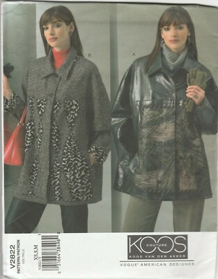 2002 Vintage Vogue Nähmuster V2822 Koos Van Den Akker Couture Jacke 4-14 U