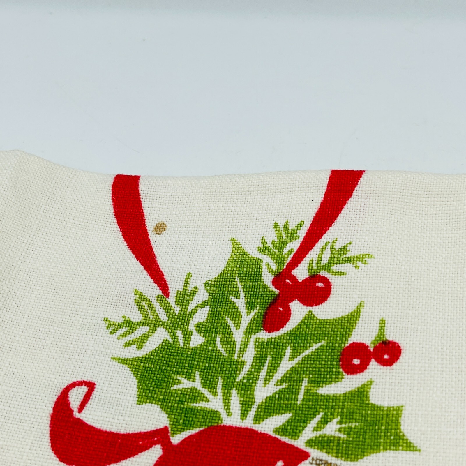 Vintage 1950's Flour Sack Christmas Towels Hand Towels Santa Claus Holiday