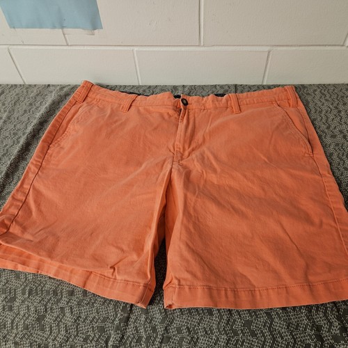 Nautica Shorts Mens 40W Nautica Flex Salmon Pink Khaki Chino Button Zip