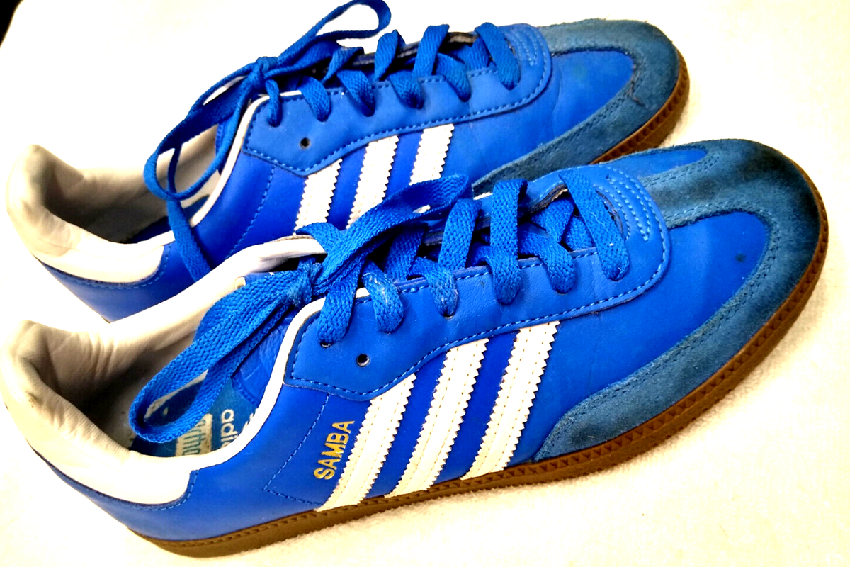 adidas SAMBA Blue Leather, Suede Accents SZ 5.5, Ortho Lite