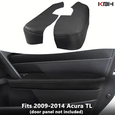 Fits 2009-2014 Acura TL Leather Front Door Panel Armrest Cover Trim Black