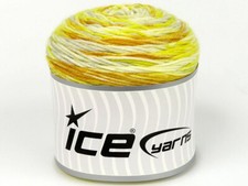 2-Skein Lot Cakes AntiPilling Spray Yarn Acrylic 2x140g/350m Yellow Shades Grey