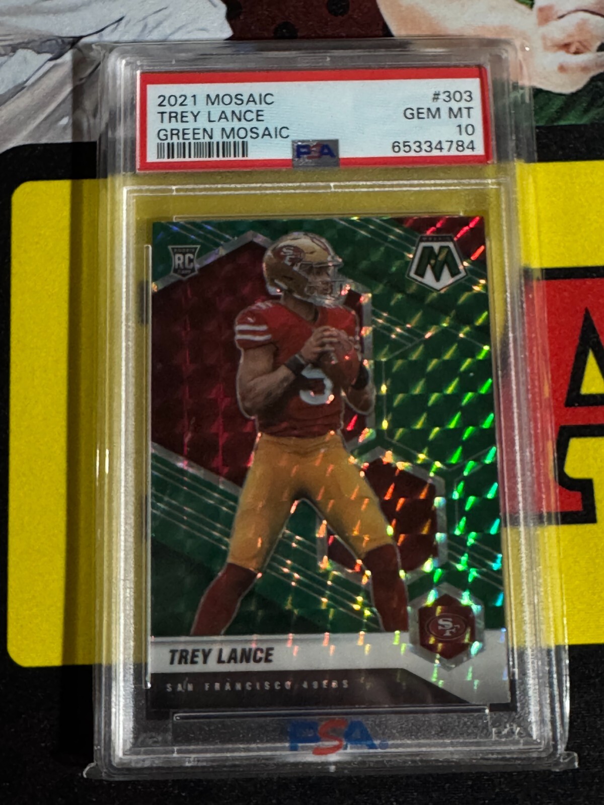 2021 Panini Mosaic Trey Lance #303 - Green Mosaic PSA 10