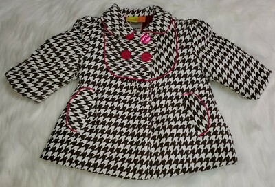 Penelope Mack Girls Dressy Jacket Coat Size 12 Months Pink Brown Pockets JJ-16