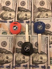 ✅🔥1x HONDA MOTORCYCLE KEY BLANK CBR RED BLUE BLACK BIKE 250  600 1000 650 OEM