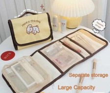 Kawaii Tri Foldable Cosmetic Travel Bag Cute Bear Design