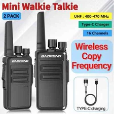 Mini Walkie Talkie Wireless Copy Frequency Type-C Long Range Two Way Ham Radio